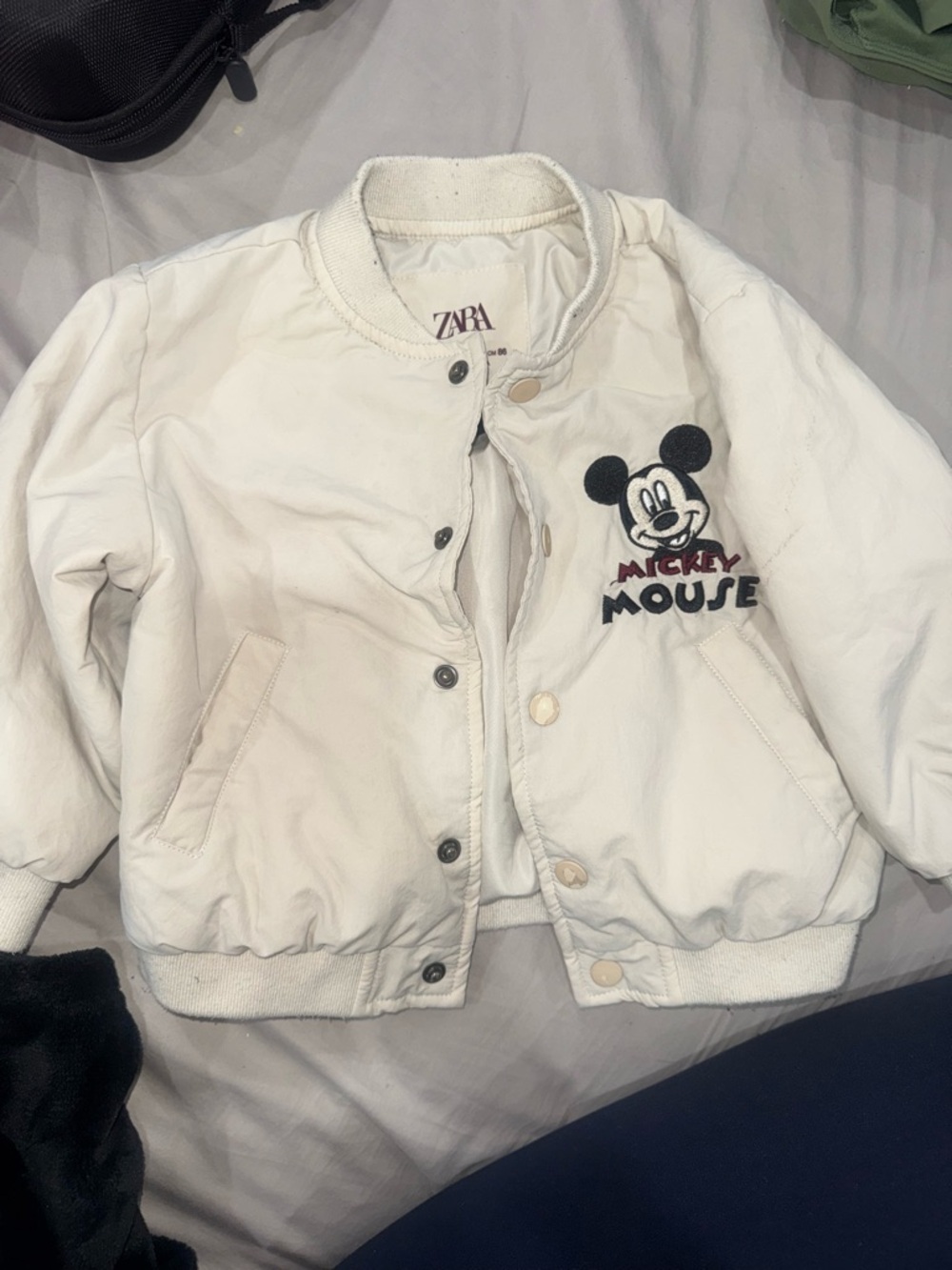 Zara Kids Off-White Mickey Mouse Puffer Jacket